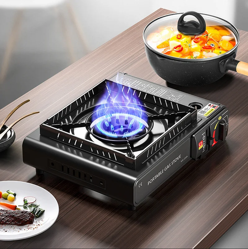 Camping Stove Outdoor Cooking Burner Portable Gas Stove Hiking Trekking Picnic Party Boiler Cassette Stove（No Gas Tank）