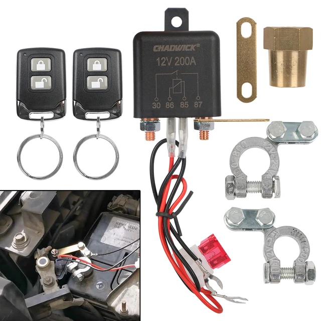 Circuito inteligente de corte de batería de coche, sistema de interruptor  de desconexión, relé de arranque de alta corriente, control remoto  inalámbrico, 12V, 200A - AliExpress