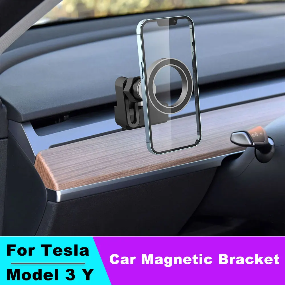 Per Tesla Model 3 Model Y Magnetic Car Air Vent Clip Mount Strong Magnet Staffa Per Telefono Per Auto Per Iphone 14 13 12 Magsafe