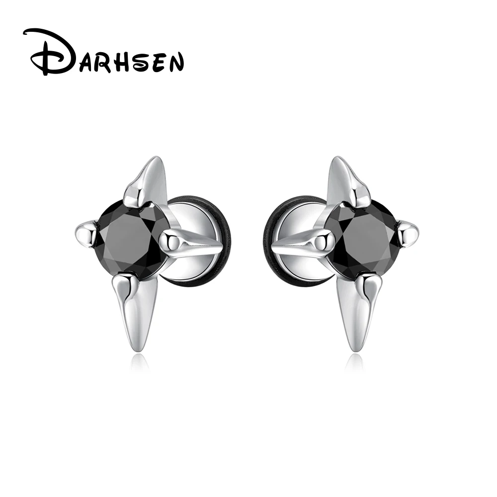 

DARHSEN Unisex Women Men Star Stud Earring Cubic Zircon Black Silver color Stainless Steel Fashion Jewelry Gfit New Arrival 2023
