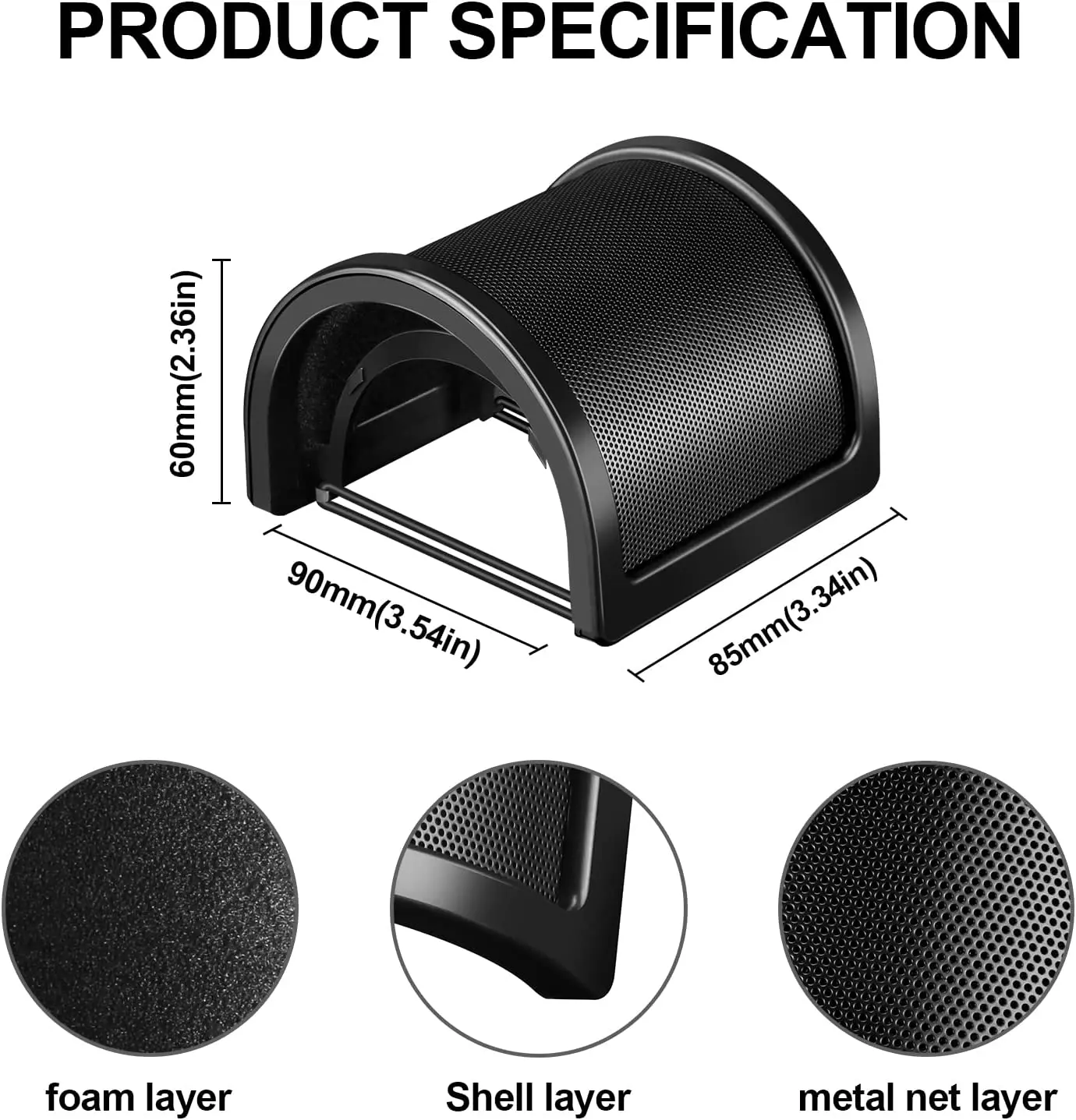 Pop Filter PEMOTech Upgraded Three Layers Metal Mesh & Foam & Etamine Layer Microphone Windscreen Cover Handheld Mic Shield microphone windscreen