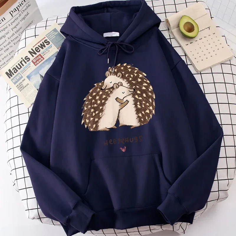 New Fall Winter Hoodie Unisex Harajuku Ulzzang Kawaii Funny Hedgehog Graphic Sweatshirt Hoodie 5