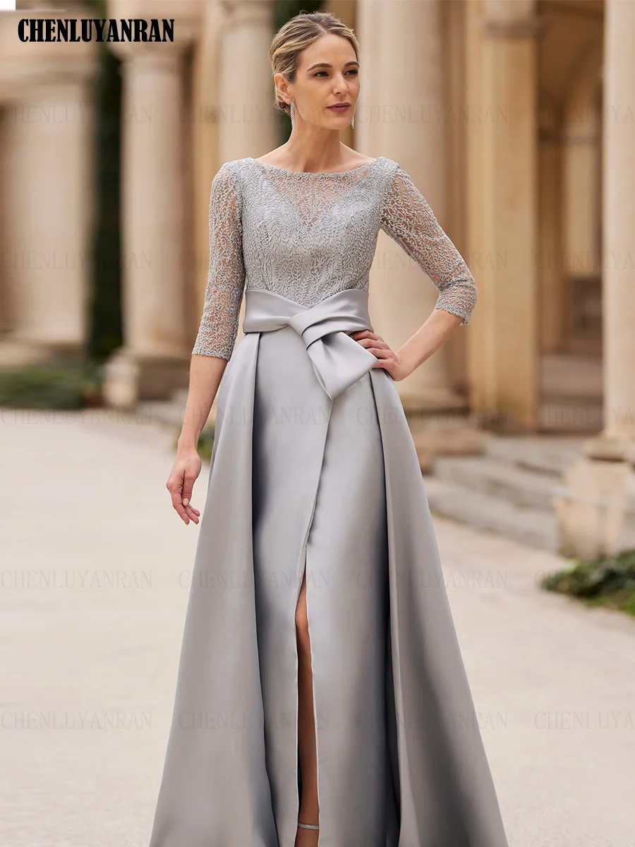 chinese dress ladies Zapaka Women Elegant Grey Purple Mother of Bride Dress with Ruffles A Line Tulle Formal Dress, Grayish Purple / US14