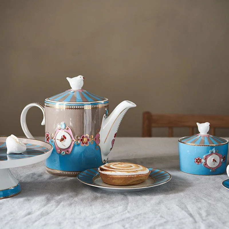 

Голландская студия Pip Aiqingniao значки тиснение синий лоскутный хаки горшок/чашка и блюдца чайная чашка набор кофейная чашка набор чашек