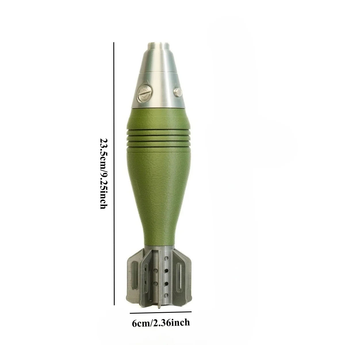 Description Picture 4 of itemM2 60mm Mortar Shell Model -3D Printed Realistic Replica, Non Functional Military Decoration for Home/office, Secure Storage