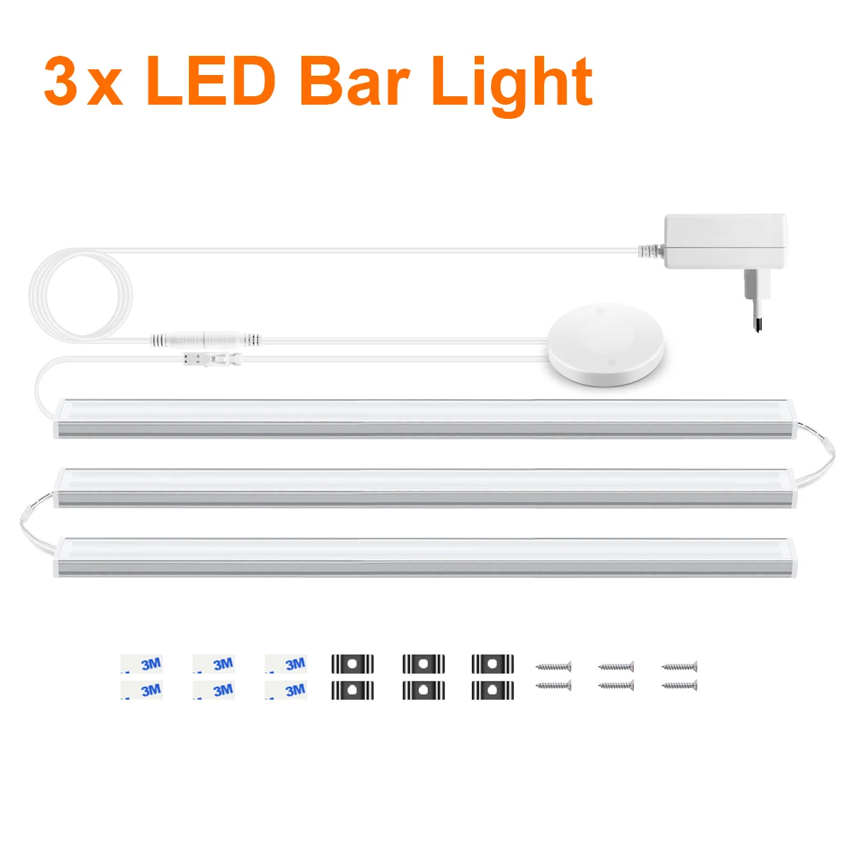 شريط إضاءة LED تحت الخزانة، شريط إضاءة LED قابل للربط مع مستشعر لمس خشبي قابل للدخول، مفتاح قابل للتعتيم لرف خزانة المطبخ