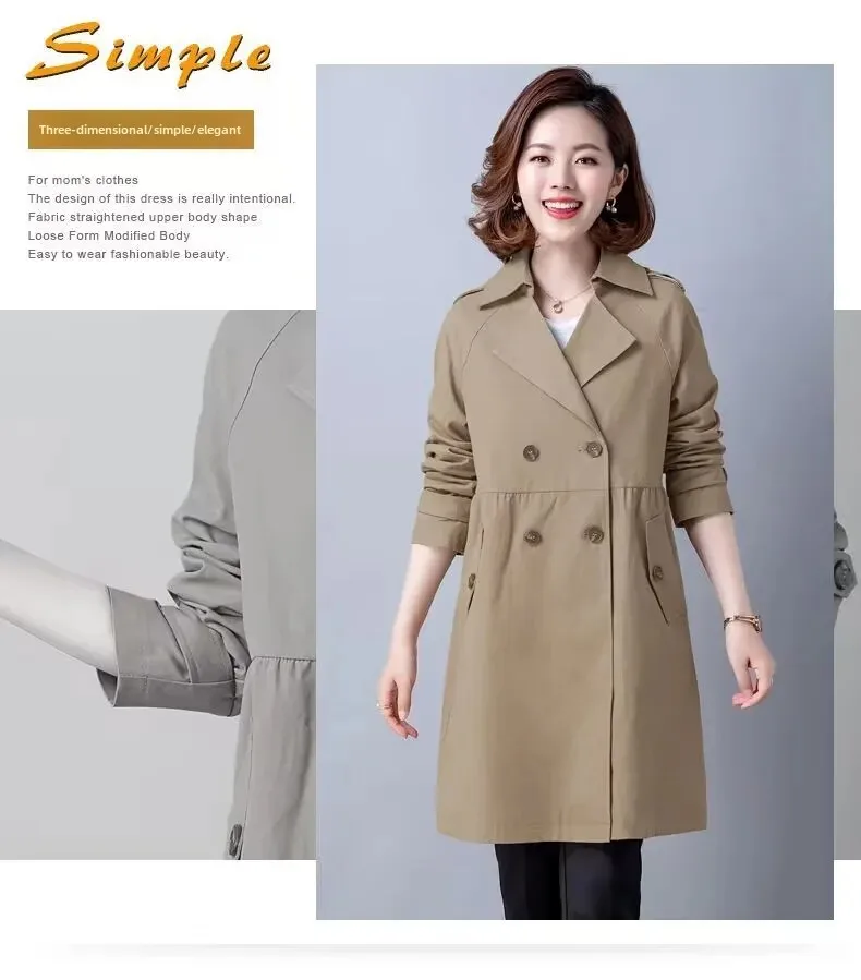Description Picture 5 of itemSpring Hot Sale Of The Season Women's Loose Coat Jacket Long Trench Coat Short Size Women's Medium Length Spring Autumn Cross-Bo