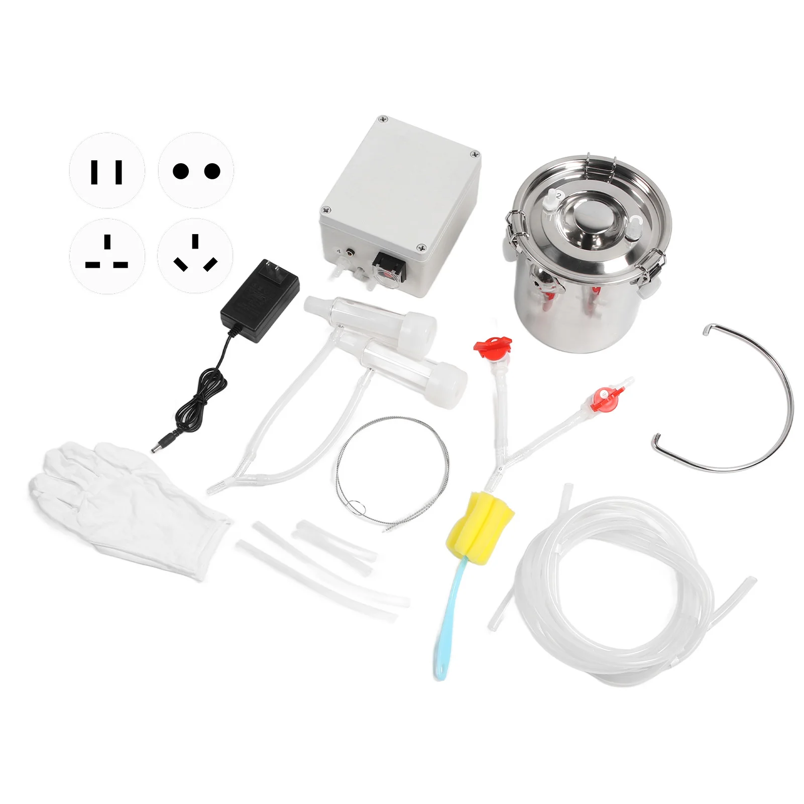 3L Electric Milker Hands Stainless Steel Bucket Silicone Cup Tube Portable Impulse Milking Machine Electric Milking Machine