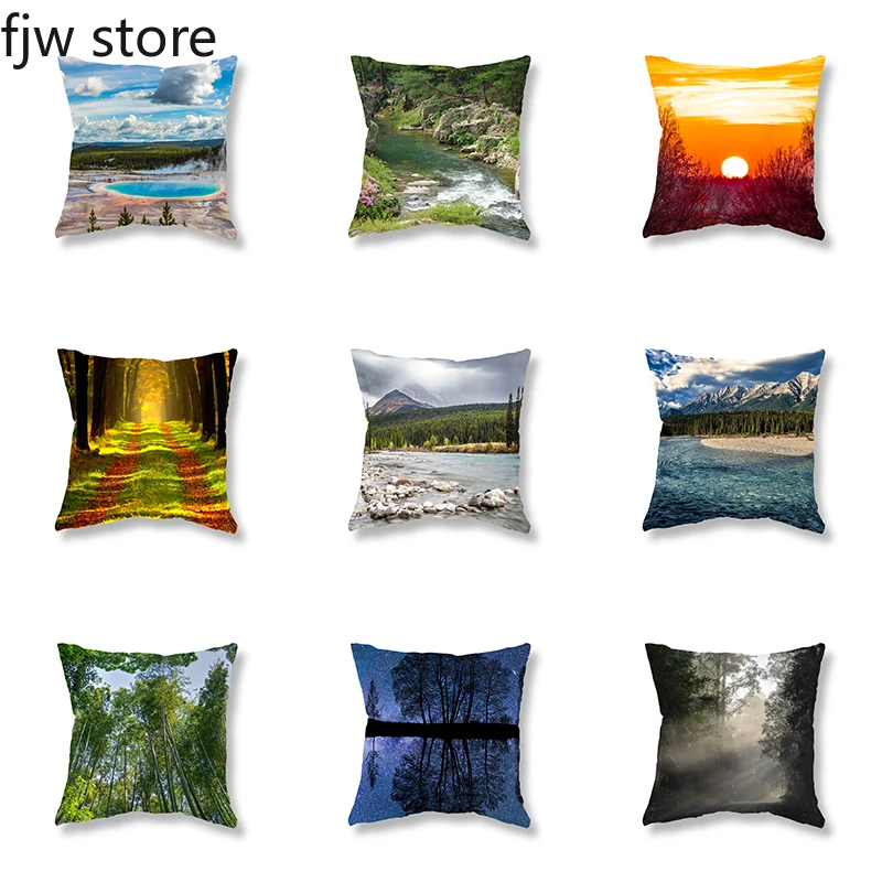 

Beautiful Scenery Pillow Cover Sofa Decoration Ornament Room Bedside Office Seat Cushion Home Decor 45x45cm