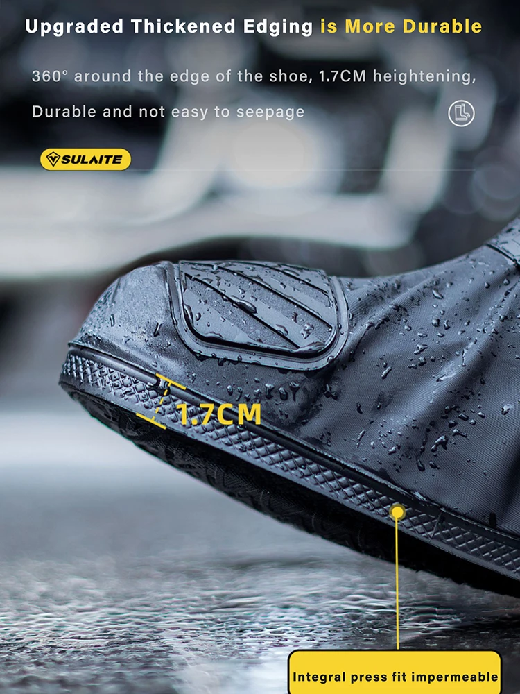 Motorcycle Shoe Cover Motorcycle Rain Boots Waterproof Shoe Cover Reflective Cycling Shoe Protection Reusable Motorcyclist Protective Gear