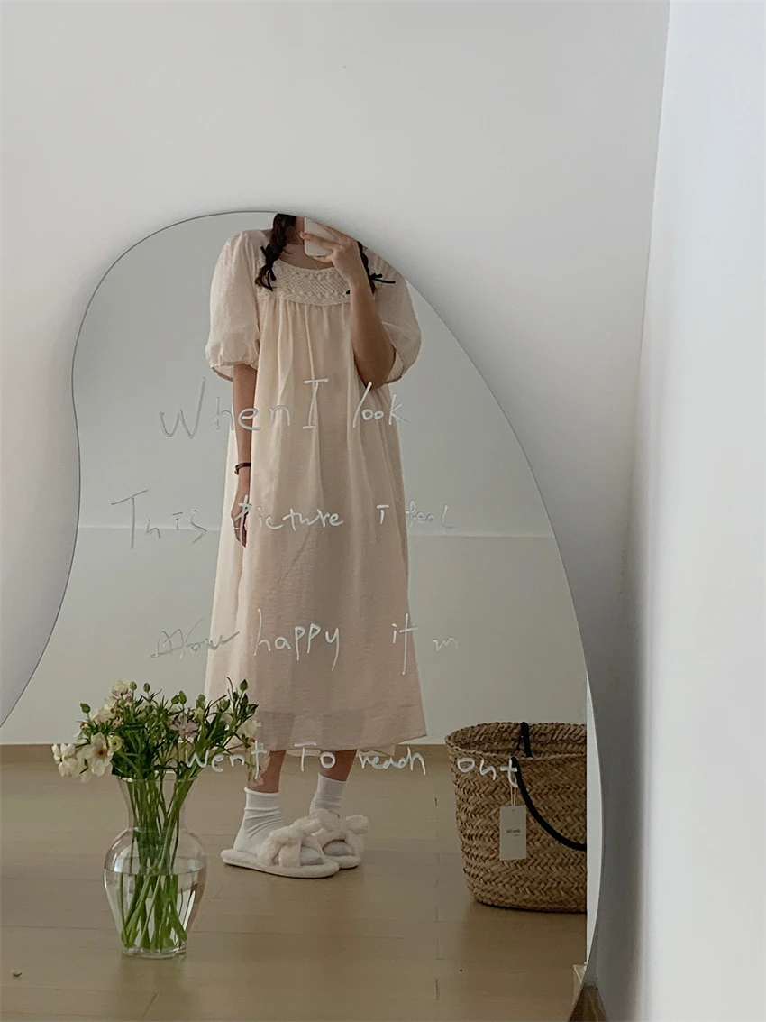 Women's Iveable Pajamas, Princess Pajamas, Vintage Ladies Cotton Pajamas, Beage Pajamas, Spring New
