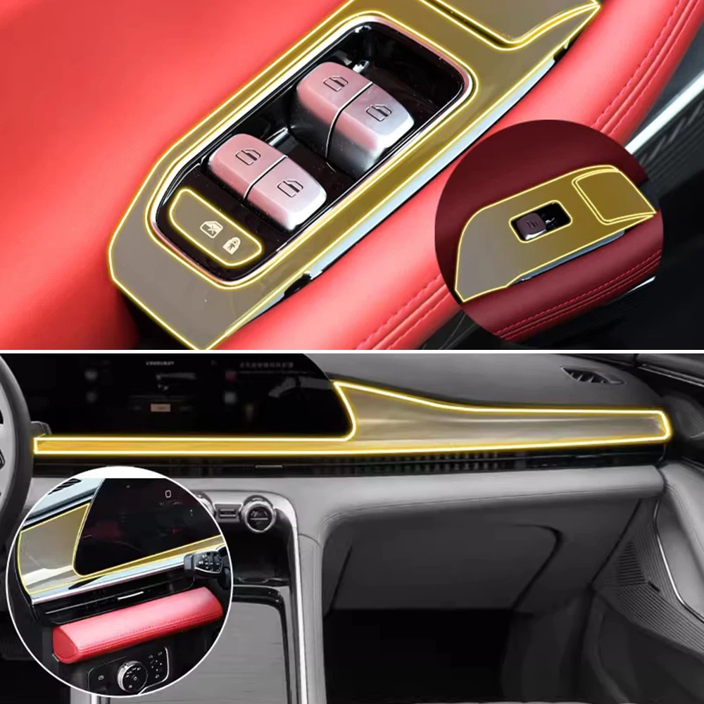 CHERY OMODA C9 2025 2026 기어 패널 GPS 내비게이션 센터 콘솔 PPF 인테리어 액세서리용 사전 절단 투명 TPU 필름