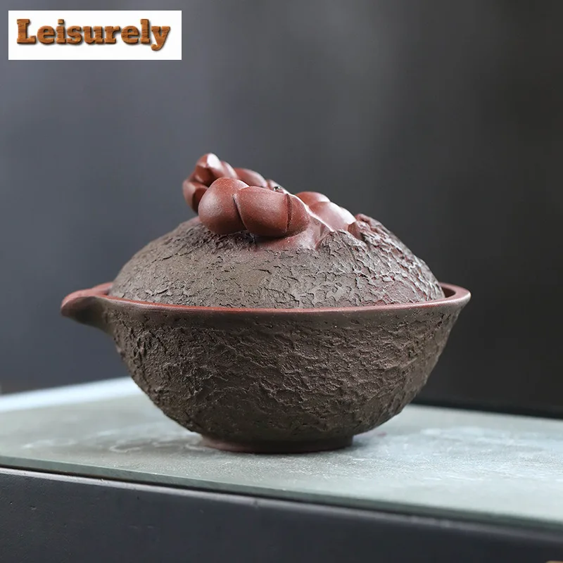 130ml Boutique Yixing Purple Clay Teapots Handmade Fortune Crab Pot Raw Ore Purple Mud Kettle With Strainer Zisha Tea Set Gifts