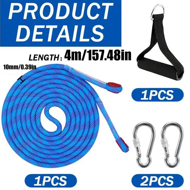 Sled Pull Rope Winter Sled Pull Rope Set Snow Lead 13FT Children Drag Cord with Carabiner for Dinghy