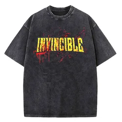 Vintage Washed Harajuku Style Cartoon T - Shirt - Unisex Pure Cotton Tee - S (92666)