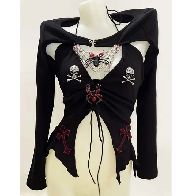 Gothic Halter Neck Skull Top and Shrug 16