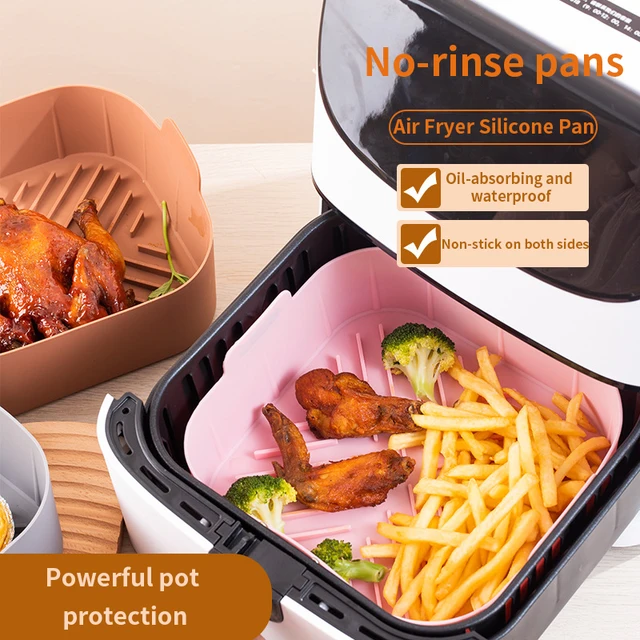 2PCS Airfryer Silicone Basket Mold Reusable Square Air Fryer Pot Tray Heat  Resistant Food Baking for Airfryer Oven Accessories - AliExpress