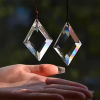 2 pcs Diamond Shaped Crystal Light Catching Prisms, Rainbow Maker for Window, Balcony, Kitchen, Garden Decoration 2