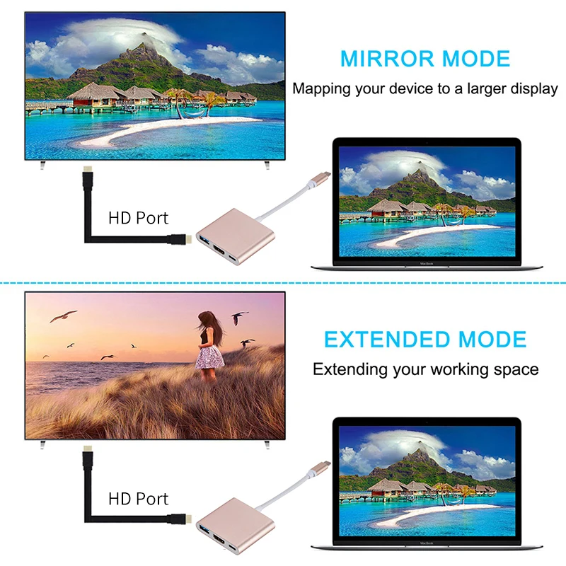 Multipurpose USB-C Hub with HDMI and USB 3.0 Docking Station