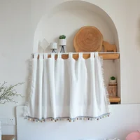 Rustic Style Half Curtains Small Curtains Coffee Short Curtains Balcony Window Partition Curtains Half Door Curtains 1
