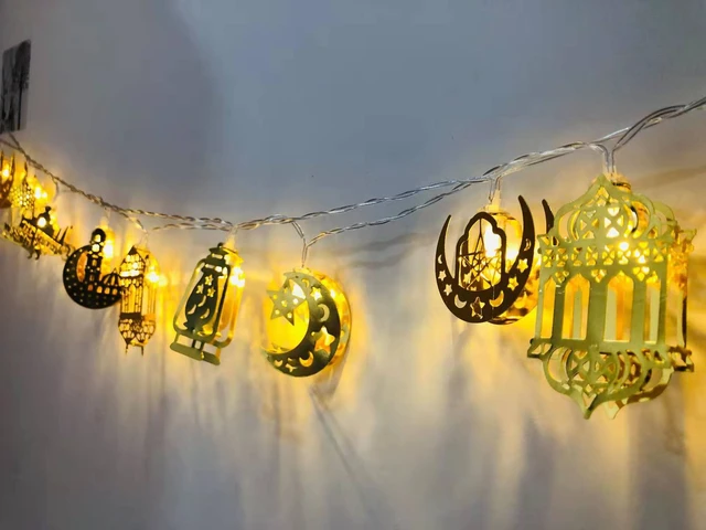 Guirlande lumineuse Led en plastique pour décoration du Ramadan Kareem Eid  Mubarak, fournitures de fête du Festival al-fitr Eid - AliExpress
