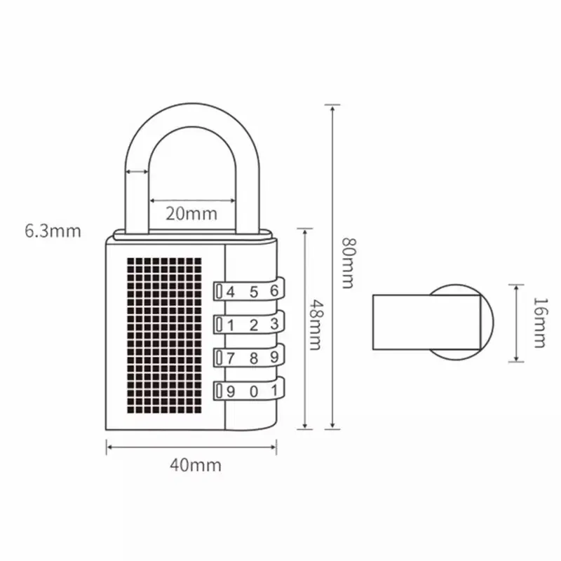 Mini Explosion-Proof Digital Door Lock Spot Corrosion-Resistant Zinc Alloy 4-Digit Password Padlock For Mailbox Suitcase Luggage