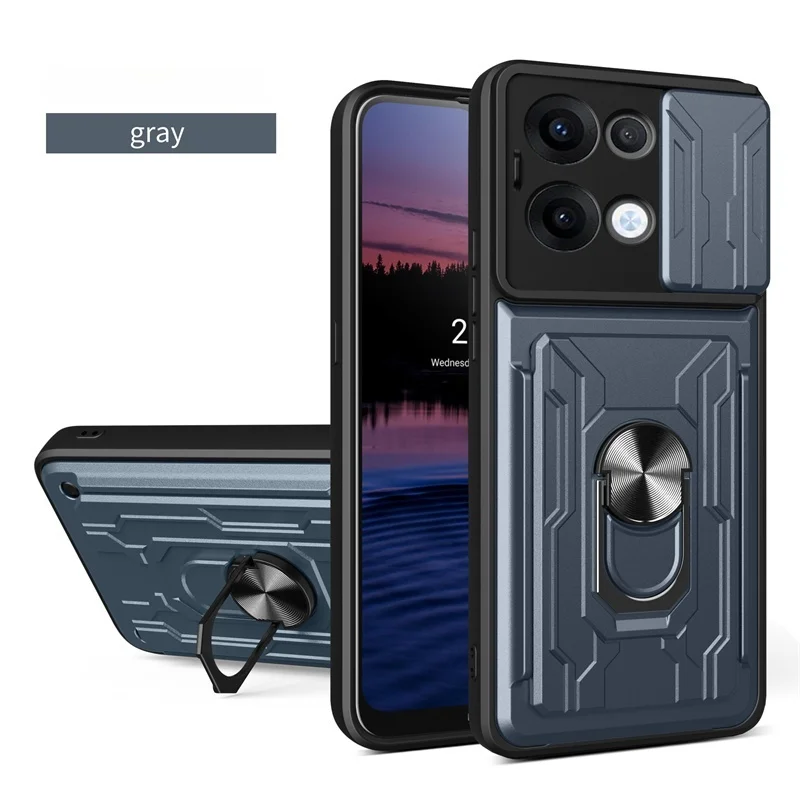 Rugged Armor Case with Lens Protection & Card Slot Stand