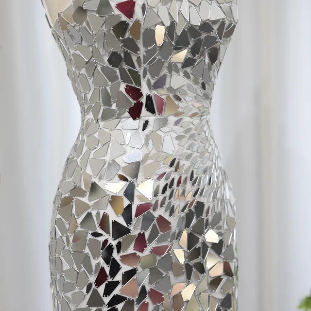 Sparkly Silver Sequin Mini Short Cocktail Prom Dresses 2024 Luxury Gala Wedding Birthday Party Gowns 007 5