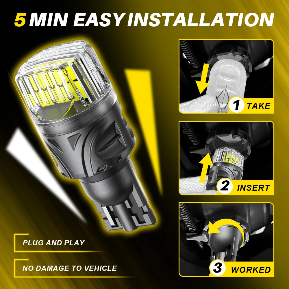 AUXITO LED ��� ������, �ſ� ���� �ڵ��� �극��ũ ����, ������, ĵ���� 6000K, 12V, 921 912, W16W, T15, 2 ��