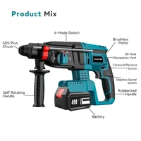 26MM Brushless Electric Hammer Drill Multifunctional Rotary Cordless Rechargeable Power Tools Compatible Makita 18V Battery 2