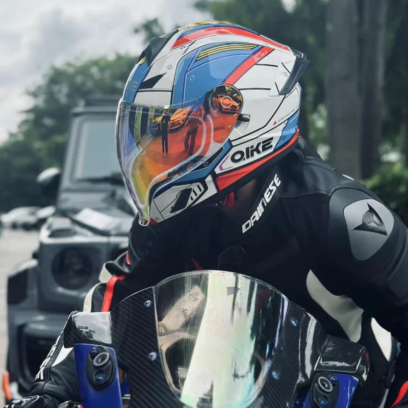 Motorbike Helmet Moped Helmet With Face Shield New QIKE Motorcycle