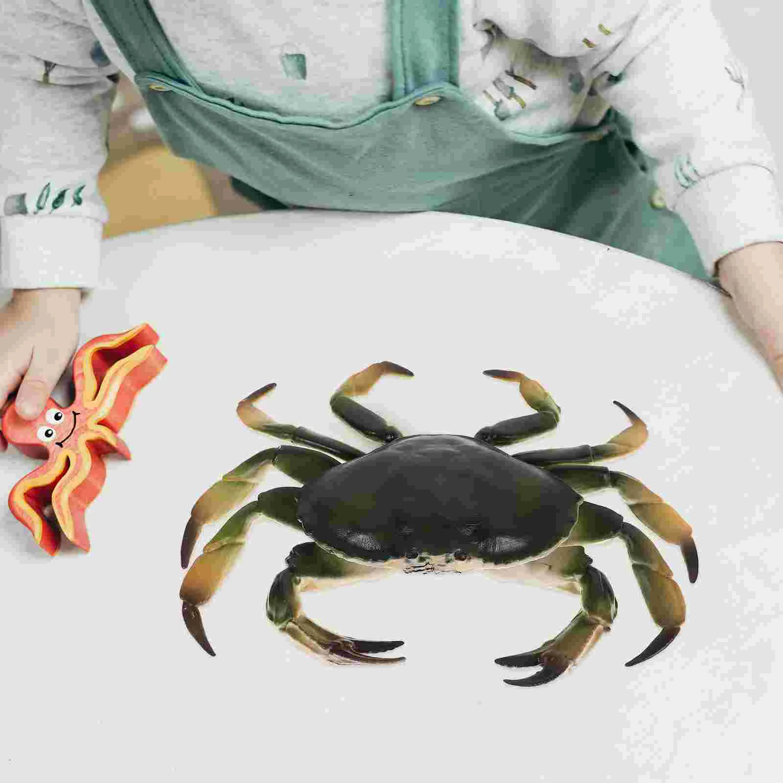 

Fake Crab Model Simulated Realistic Sea Animals Plastic Ocean Life Animal Collection Figurine