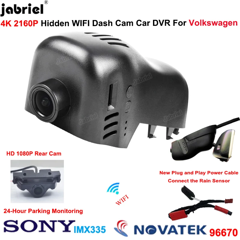 

4K Car Dvr Dash Cam Rear Camera 2160P Video Recorder for Volkswagen VW Touareg 2010 2011 2012 2013 2014 2015 2016 2017 2018 2019