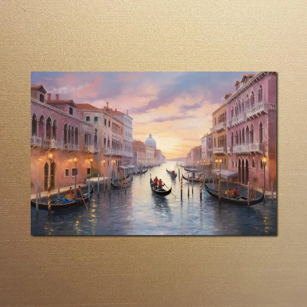 

Venice Canal Canvas Prints Wall Picture Landscape Art Painting HD Posters Printed Artwork Contemporary Living Room Decor Large