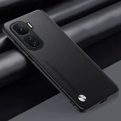 Luxury Silicone Leather Shockproof Bumper with Camera Protection for IQOO Z9 Turbo (Black)