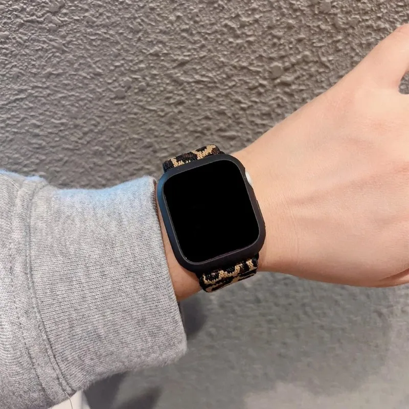 รูปสินค้า สร้อยข้อมือลายเสือดาว ไนลอน สำหรับ Apple Watch ทุกรุ่น