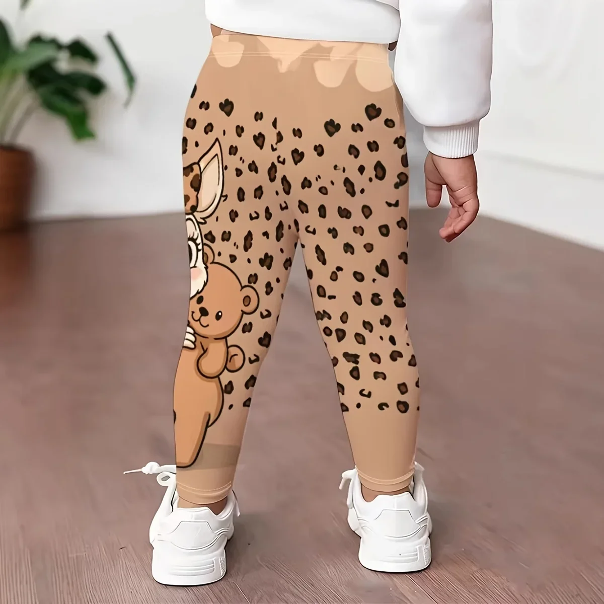 1 paio di leggings stampati carini, comodi e traspiranti, elastici, adatti a tutte le stagioni, abbigliamento da gioco per ragazze - immagine 4