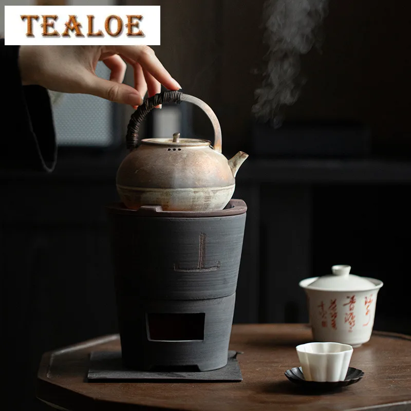 Retro Coarse Pottery Carbon Stove Set Japanese Clay Furnace For Boiling Water Kettle Charcoal Fire Warmer Tea Stove Tea Ceremony