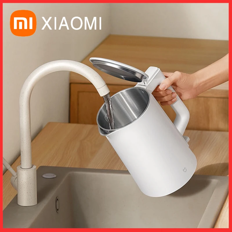 Xiaomi Mijia Electric Kettle N1 1500W Fast Boiling 304 Stainless Steel Double Wall Insulation Safe Protect 220V xiaomi mijia nail clipper anti splash defence spatter nail knife 420 stainless steel for beauty hand foot nail mjzjd001qw