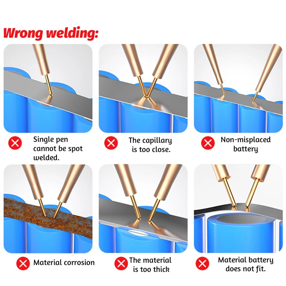 Handheld Spot Welder Machine 99 Gear Adjustable Spot Welding Tool Kit 1.3in Color Screen for 18650 Battery Welding Nickel Sheets 4