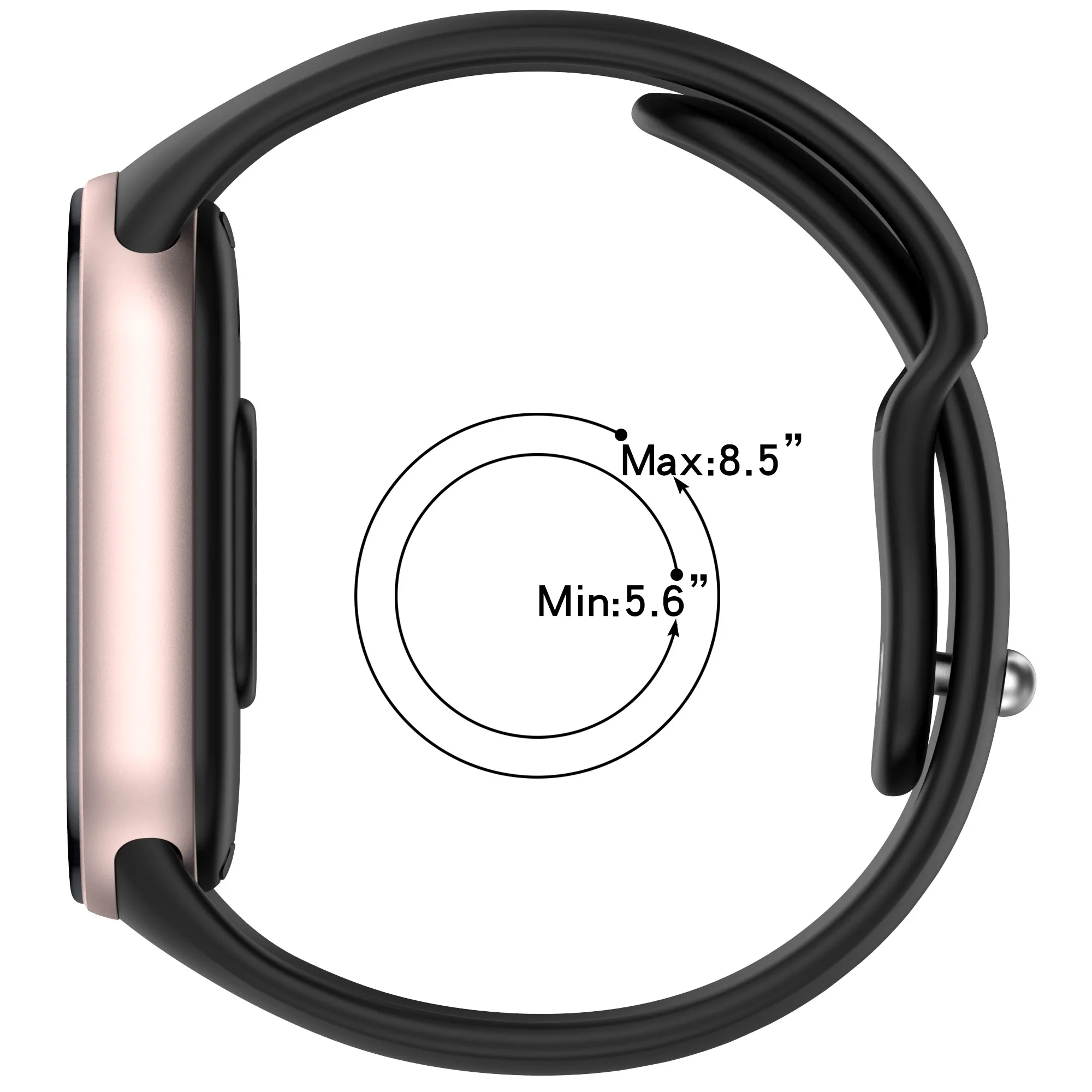 Sports Silicone Strap with Metal Buckle - Soft, Comfortable Bracelet Wristband Replacement Belt