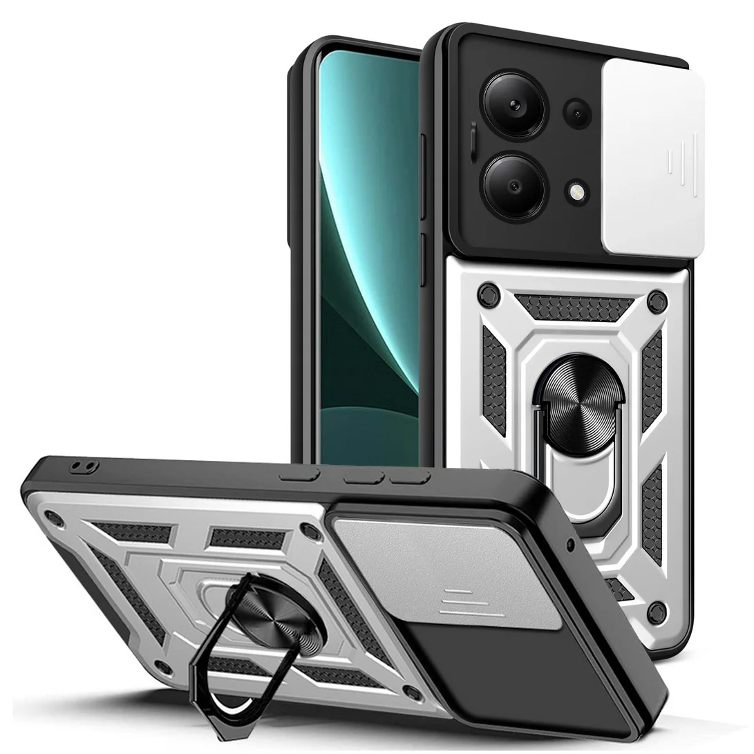 thumbnail image 1 of Camera protect case for Xiaomi Redmi Note 13 Pro 4G 13 12S 12 Pro + 11E 11 Pro 11S 11T 10 Pro 10S 9T 9 8 Armor Hybrid Ring Cover, 1 of 5