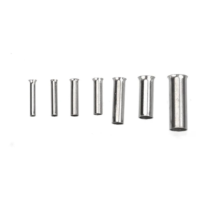 Wire Connector Terminals 600Pcs 0.5-6.0mm2 Uninsulated Copper Terminal Bootlace Ferrules Cord End Electrical Cable Crimp