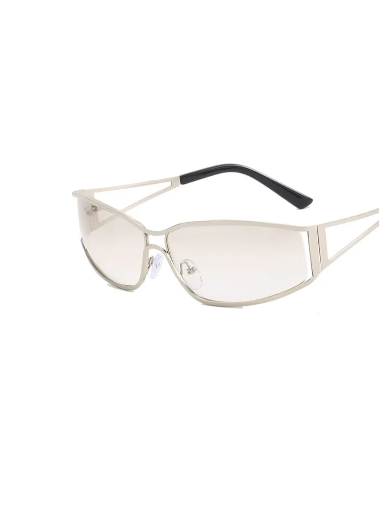 Vintage Inspired Oversized Gradient Steampunk Sunglasses With Mirror Lenses