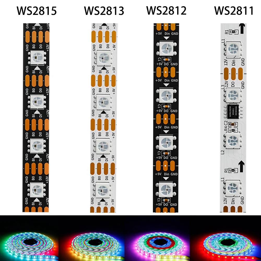รูปสินค้า สายไฟ LED RGB แอดเดรสได้ ปรับสีได้หลากหลาย ยืดหยุ่นสำหรับตกแต่ง