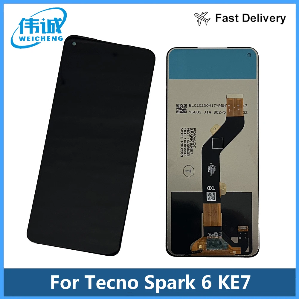 

ЖК-дисплей для Tecno Spark 6 KE7, сенсорный экран в сборе для Tecno Spark 6 KE7, запасные части для ЖК-дисплея Tecno Spark 6 KE7