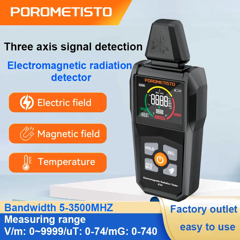EMF Meter High Precision Digital Electromagnetic Field Radiation Detector Great Tester For Home Office Outdoor EMF Inspections