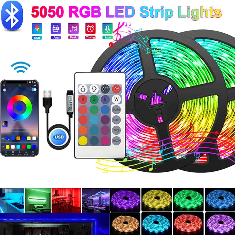 Led Usb Strip Lights 5V 5050 Gaming Room Decoration White 5M 10M ...