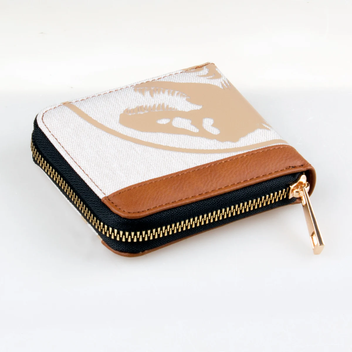 High quality peripheral zipper dinosaur wallet, stylish personalized card clip zero wallet