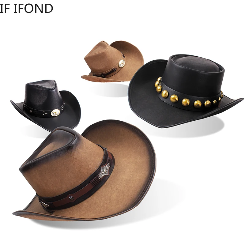  Sombrero de vaquero occidental blanco para mujer para hombre y  mujer, sombrero de vaquero rizado con sombrero de jinete de cuero, 4 :  Ropa, Zapatos y Joyería